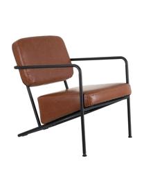 Kunstleren lounge fauteuil Arms met metalen frame, Bekleding: kunstleer, Frame: multiplex, Frame: gecoat metaal, Camelbruin, 57 x 76 cm