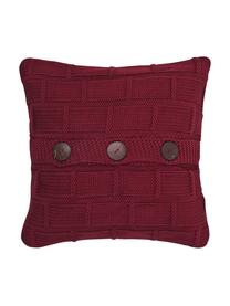 Housse de coussin 40x40 tricot rouge Clara, Rouge