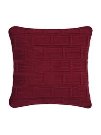 Housse de coussin 40x40 tricot rouge Clara, Rouge