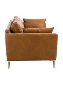 Leder Big Sofa Canyon (3-Sitzer) in Cognacfarben mit Holz-Füßen, Bezug: Semianilinleder, Füße: Buchenholz, Metall, Leder Cognac, Buchenholz, B 225 x T 100 cm