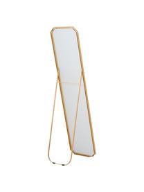 Miroir sur pied avec cadre en aluminium Bavado, Couleur laitonnée, larg. 41 x haut. 175 cm