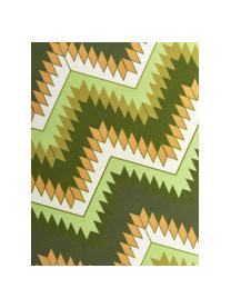 Mantel Zigzag antimanchas de teflón, 100% poliéster con revestimiento de teflón, Verde, De 8 a 10 comensales (An 135 x L 280 cm)