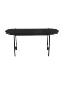 Table basse noire avec plateau en bois Mica, 2 élém., Plateau : placage en bois de chêne, laqué noir Pieds : noir, mat