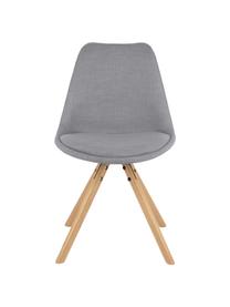 Sillas tapizadas Maxi, 2 uds., estilo escandinavo, Asiento: plástico, Tapizado: poliéster 20.000 ciclos e, Patas: madera de haya, Tejido gris, An 46 x F 54 cm