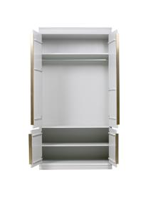 Armadio grigio-bianco Organize, Maniglie: metallo rivestito, Grigio, bianco, Larg. 110 x Alt. 215 cm