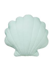 Coussin coquillage en coton bio Sea Shell, Vert menthe