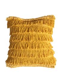 Cuscino con imbottitura Tallara, Rivestimento: 100% cotone riciclato, Giallo ocra, Larg. 45 x Lung. 45 cm