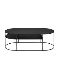 Mesa de centro ovalada de metal Grayson, Metal recubierto, Negro, An 120 x F 60 cm