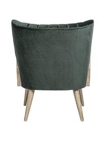 Sillón Virna, Tapizado: terciopelo de poliéster, Reposabrazos: madera de caucho, ratan, Patas: madera de caucho, Verde, beige, An 64 x F 71 cm