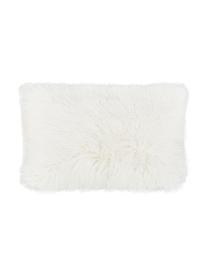 Housse de coussin rectangulaire blanc imitation fourrure frisée Morten, Crème, larg. 30 x long. 50 cm