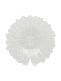 Serveerschalen Botanic in bladvorm van glas, Ø 33 cm, 4 stuks, Glas, Wit, Ø 33 x H 6 cm