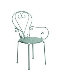 Chaise de jardin en métal avec accoudoirs Century, Vert sauge