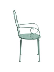 Chaise de jardin en métal avec accoudoirs Century, Vert sauge