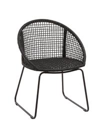Garten-Armlehnstühle Sania, 2 Stück, Sitzschale: Polyester, UV-stabilisier, Beine: Metall, pulverbeschichtet, Dunkelgrau, B 65 x T 58 cm