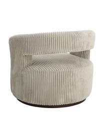 Corduroy loungefauteuil Jona, Bekleding: 100% polyester, Frame: grenenhout, FSC-gecertifi, Corduroy beige, B 84 x D 80 cm