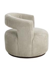 Corduroy loungefauteuil Jona, Bekleding: 100% polyester, Frame: grenenhout, FSC-gecertifi, Corduroy beige, B 84 x D 80 cm