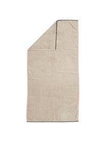 Handtuch Issey in verschiedenen Größen, mit bestickter Borte, Beige, Schwarz, Duschtuch, B 70 x L 130 cm