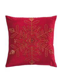 Housse de coussin 45x45 velours rouge Sparkle, Rouge, couleur dorée