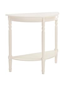 Consolle semicircolare Amabel, Gambe: legno di pino verniciato, Ripiani: pannello di fibra a media, Bianco, Larg. 81 x Prof. 30 cm