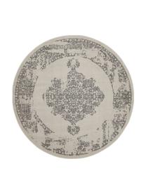 Tapis rond gris extérieur / intérieur style vintage Diana, 100 % polypropylène, Gris, Ø 150 cm (taille M)