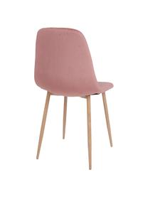 Sedia imbottita in velluto Stockholm, Gambe: metallo rivestito, Velluto rosa cipria, marrone chiaro, Larg. 47 x Alt. 50 cm