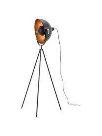 Lámpara de pie trípode Captain, estilo industrial, Cable: plástico, Negro, Ø 39 x Al 145 cm