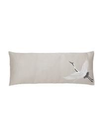 Funda de almohada de satén Yuma, Beige, 45 x 110 cm