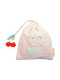 Girlande Cherry aus Bio-Baumwolle, 200 cm, 100% Biobaumwolle, Rot, Grün, L 200 cm