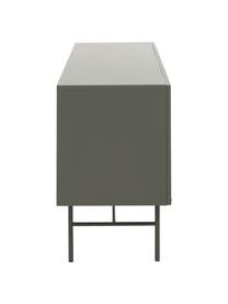 Credenza moderna grigia con ante Anders, Piedini: metallo verniciato a polv, Grigio, Larg. 200 x Alt. 79 cm