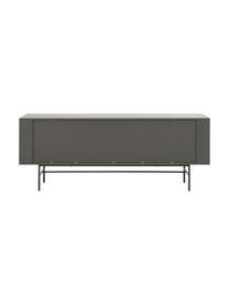 Modern dressoir Anders met 4 deuren in grijs, Frame: gelakt MDF, Poten: gepoedercoat metaal, Grijs, 200 x 79 cm