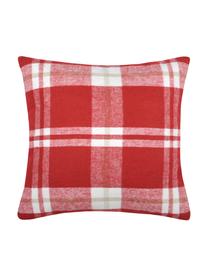 Housse de coussin 40x40 carreaux Granier, Rouge, blanc, beige