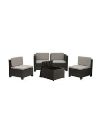 Set lounge para exterior modular Verona, 5 pzas., Tapizado: 100% poliéster, Gris antracita, Set de diferentes tamaños