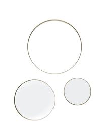 Miroir mural rond avec cadre en métal Ada, 3 élém., Couleur laitonnée, Lot de différentes tailles