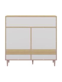 Chiffonnier Horizon, estilo escandinavo, Estructura: aglomerado, recubierto de, Patas: madera de haya maciza, pi, Roble, rosa palo, An 120 x Al 121 cm