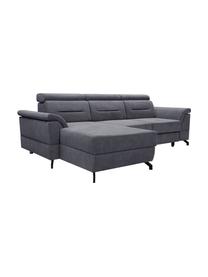 Sofá cama rinconero Missouri, con espacio de almacenamiento, Tapizado: 100% poliéster, Gris oscuro, An 259 x F 164 cm