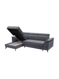 Sofa narożna z funkcją spania i miejscem do przechowywania Missouri, Tapicerka: 100% poliester, Ciemny szary, S 259 x G 164 cm