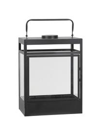 Batterij-aangedreven LED lantaarn Flint, Frame: gecoat metaal, Zwart, B 38 cm x H 18 cm