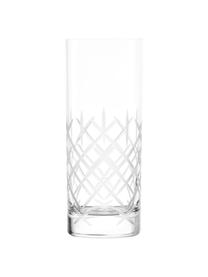 Longdrinkgläser Club mit Strukturmuster, 6 Stück, Kristallglas, Transparent, Ø 7 x H 17 cm, 405 ml