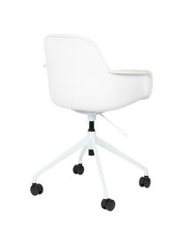 Silla de oficina en tejido bouclé Albert, regulable en altura, Tapizado: 100% poliéster Alta resis, Estructura: aluminio pulido, Asiento: 100% polipropileno, Blanco, negro, An 59 x Al 52 cm