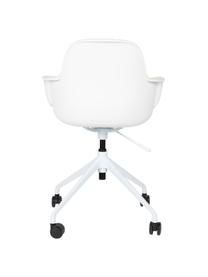 Silla de oficina en tejido bouclé Albert, regulable en altura, Tapizado: 100% poliéster Alta resis, Estructura: aluminio pulido, Asiento: 100% polipropileno, Blanco, negro, An 59 x Al 52 cm