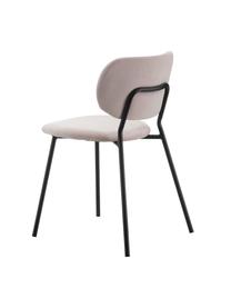 Sametová čalouněná židle Elyse, stohovatelná, Starorůžová, černá, Š 49 cm