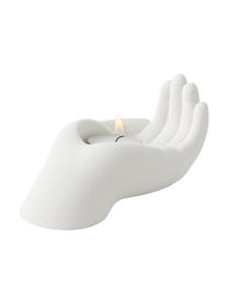 Porcelánový svietnik na čajovú sviečku Hand, Porcelán, Biela, Š 15 x V 8 cm