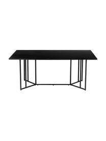 Mesa de comedor Luca, tablero de madera maciza, Tablero: madera de mango, Estructura: metal, pintura en polvo, Negro, An 180 x F 90 cm