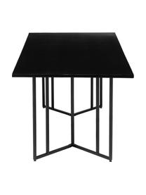 Table en bois massif Luca, 180 x 90 cm, Plateau : manguier, laqué noir Support : noir, mat