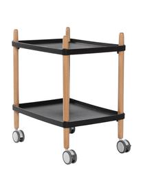 Carrello di servizio stile nordico Åsa, Ripiani: polipropilene (materiale , Struttura: legno di faggio rivestito, Ruote: materiale sintetico, Nero, legno di faggio, Larg. 50 x Alt. 60 cm