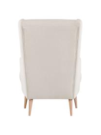 Fauteuil Robin in beige in scandi design, Bekleding: 90% polyester, 10% polyam, Poten: gelakt hout, Geweven stof beige, B 77 x D 85 cm