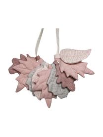 Girlanda z bawełny organicznej Leaves, 230 cm, Tapicerka: bawełna organiczna, Odcienie różowego, szary, D 220 x W 12 cm