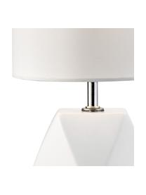 Lámpara de mesa pequeña de cerámica Sage, Pantalla: tela, Blanco, Ø 15 x Al 31 cm