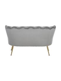 Sofá de terciopelo Oyster (2 plazas), Tapizado: terciopelo (poliéster) Al, Estructura: madera de eucalipto maciz, Patas: metal galvanizado, Terciopelo gris, An 131 x F 78 cm