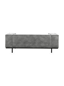 Leder-Sofa Abigail (2-Sitzer) in Dunkelgrau mit Metall-Füssen, Bezug: Lederfaserstoff (70% Lede, Beine: Metall, lackiert, Leder Dunkelgrau, B 190 x T 95 cm